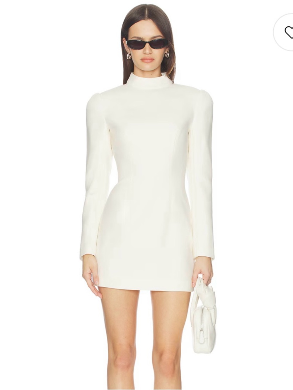 Lovers + Friends Cream High-Neck Long-Sleeve Mini Dress
